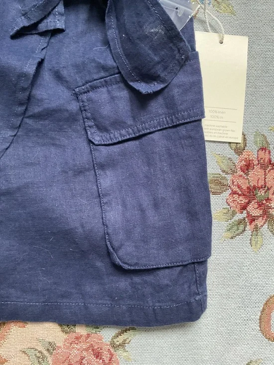 Joie Linen Faux Wrap Skort, Size XL, Navy, NWT - Picture 3 of 11